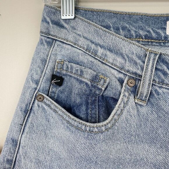 Kancan Estilo Jeans Womens Size 3/25 (26X31) Baggy Wide Leg Faded Blue Raw Hem - Picture 5 of 9